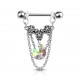 Piercing téton chaine et strass pendant aurora (37)