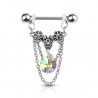 Piercing téton chaine et strass pendant aurora (37)