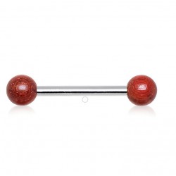 Piercing téton barbell 76 - Bois exotique cherry