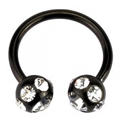 Piercing fer à cheval 08 - Plaqué-titane noir tiffany