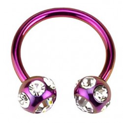 Piercing fer à cheval 08 - Plaqué-titane lilas tiffany