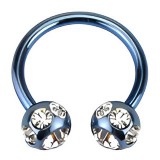 Piercing fer à cheval 08 - Plaqué-titane bleu tiffany