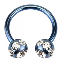 Piercing fer à cheval 08 - Plaqué-titane bleu tiffany