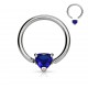 Piercing anneau 1,6mm 09 - Cristal coeur bleu