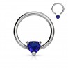 Piercing anneau 1,6mm 09 - Cristal coeur bleu