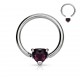 Piercing anneau 1,6mm 09 - Cristal coeur lilas