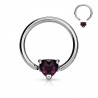 Piercing anneau 1,6mm 09 - Cristal coeur lilas