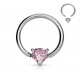 Piercing anneau 1,6mm 09 - Cristal coeur rose