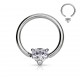 Piercing anneau 1,6mm 09 - Cristal coeur transparent