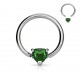 Piercing anneau 1,6mm 09 - Cristal coeur vert-pomme