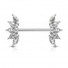 Piercing téton barbell 02 - Pétales de fleur transparents