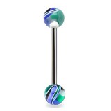 Piercing de langue UV 40 - Psyché bleu et vert