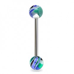 Piercing de langue UV 40 - Psyché bleu et vert