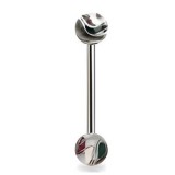 Piercing de langue UV 40 - Psyché noir et vert
