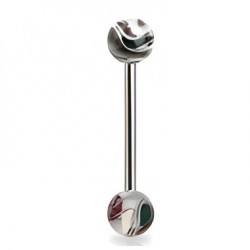 Piercing de langue UV 40 - Psyché noir et vert