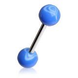 Piercing de langue UV 39 - Coeur deluxe bleu