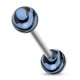 Piercing de langue UV 14 - Zèbre bleu-clair