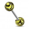 Piercing de langue UV 14 - Zèbre jaune