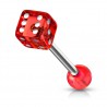 Piercing de langue UV 23 - Dé rouge