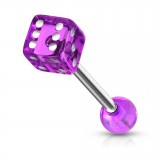 Piercing de langue UV 23 - Dé lilas