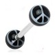 Piercing de langue UV 24 - Peace and love noir