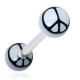 Piercing de langue UV 24 - Peace and love blanc