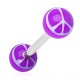 Piercing de langue UV 24 - Peace and lilas