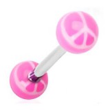 Piercing de langue UV 24 - Peace and rose
