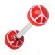 Piercing de langue UV 24 - Peace and rouge