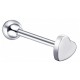 Piercing langue 32 - Coeur plat gris
