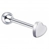 Piercing langue 32 - Coeur plat gris