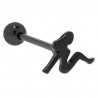 Piercing pour langue PVD 25 - Plaqué-titane noir femme