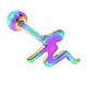 Piercing pour langue PVD 25 - Plaqué-titane rainbow femme