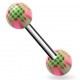 Piercing de langue UV 21 - Checker rose et vert