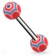 Piercing de langue UV 09 - Spider rouge et bleu