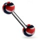 Piercing de langue UV 10 - Twister noir et rouge