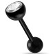 Piercing de langue UV 58 - Flexible noir strass transparent