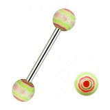 Piercing de langue UV 49 - Vague rose et vert