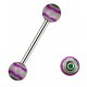 Piercing de langue UV 49 - Vague lilas et vert