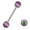 Piercing de langue UV 49 - Vague lilas et vert