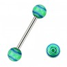 Piercing de langue UV 49 - Vague vert et bleu