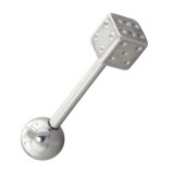 Piercing langue 60 - Dé gris