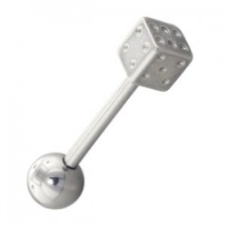 Piercing langue 60 - Dé gris