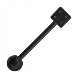 Piercing langue 60 - Dé plaqué-titane noir