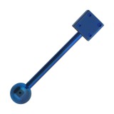 Piercing langue 60 - Dé plaqué-titane bleu