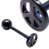 Piercing pour langue PVD 26 - Noir peace and love