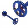 Piercing pour langue PVD 26 - Bleu peace and love