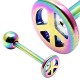 Piercing pour langue PVD 26 - Rainbow peace and love