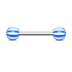 Piercing de langue UV 03 - Beach-Ball bleu