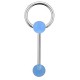 Piercing de langue UV 25 - Bleu-clair avec anneau
